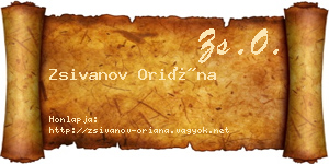 Zsivanov Oriána névjegykártya